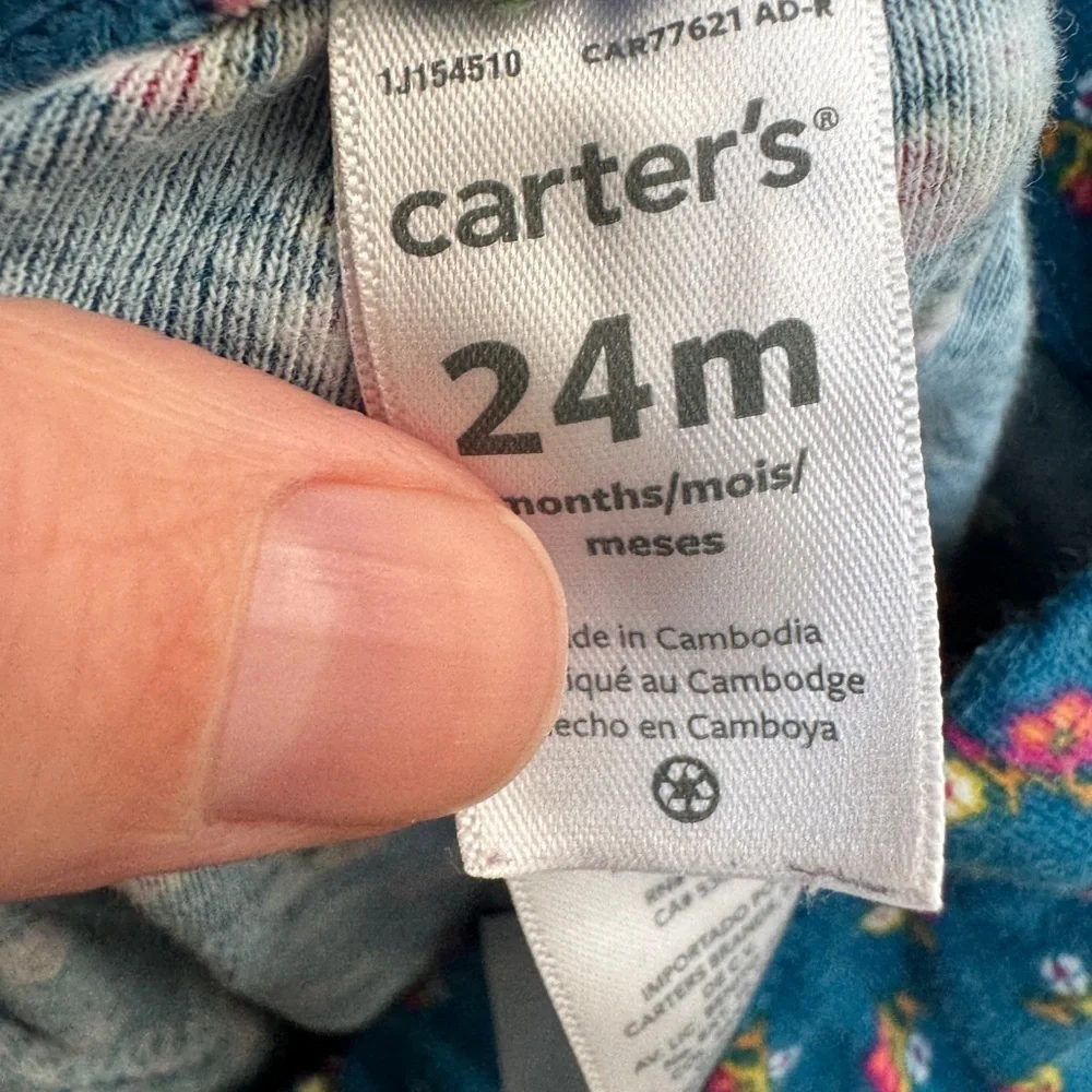Carter's 24M Girls Blue Floral Leggings Pants